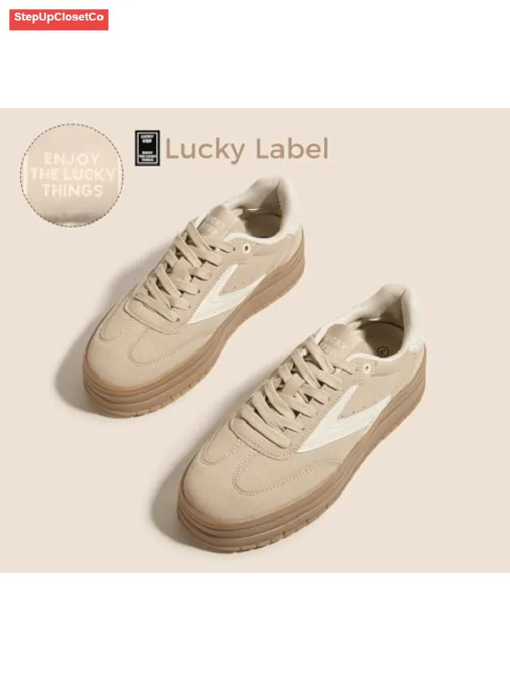 Platform Sneakers with Gum Thick Sole and Rubber Sole